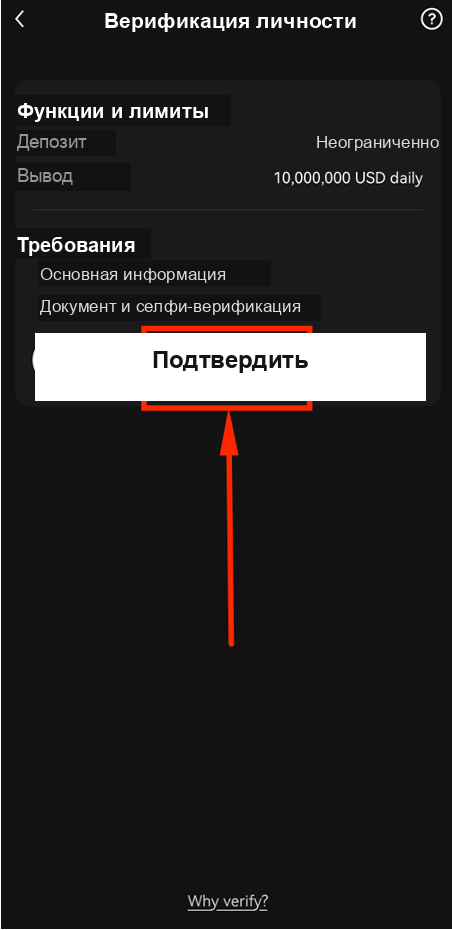 Ввод пароля и вход в OKX