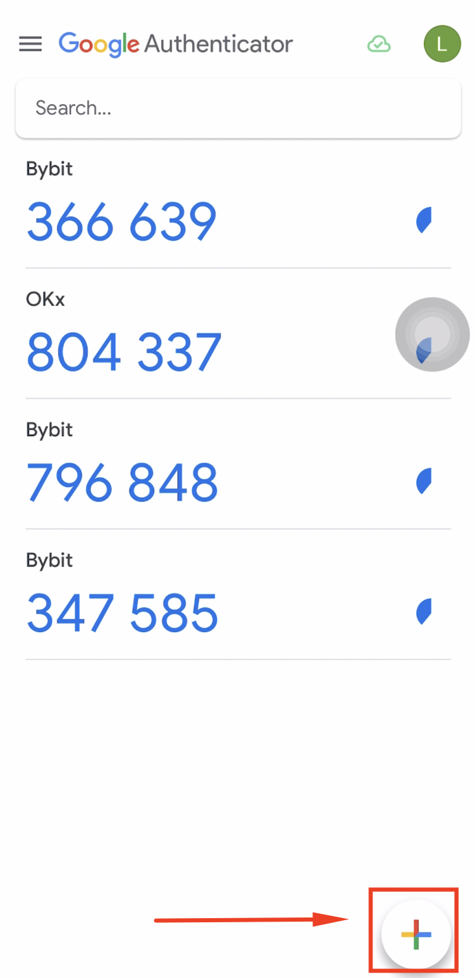 Добавление аккаунта в Google Authenticator