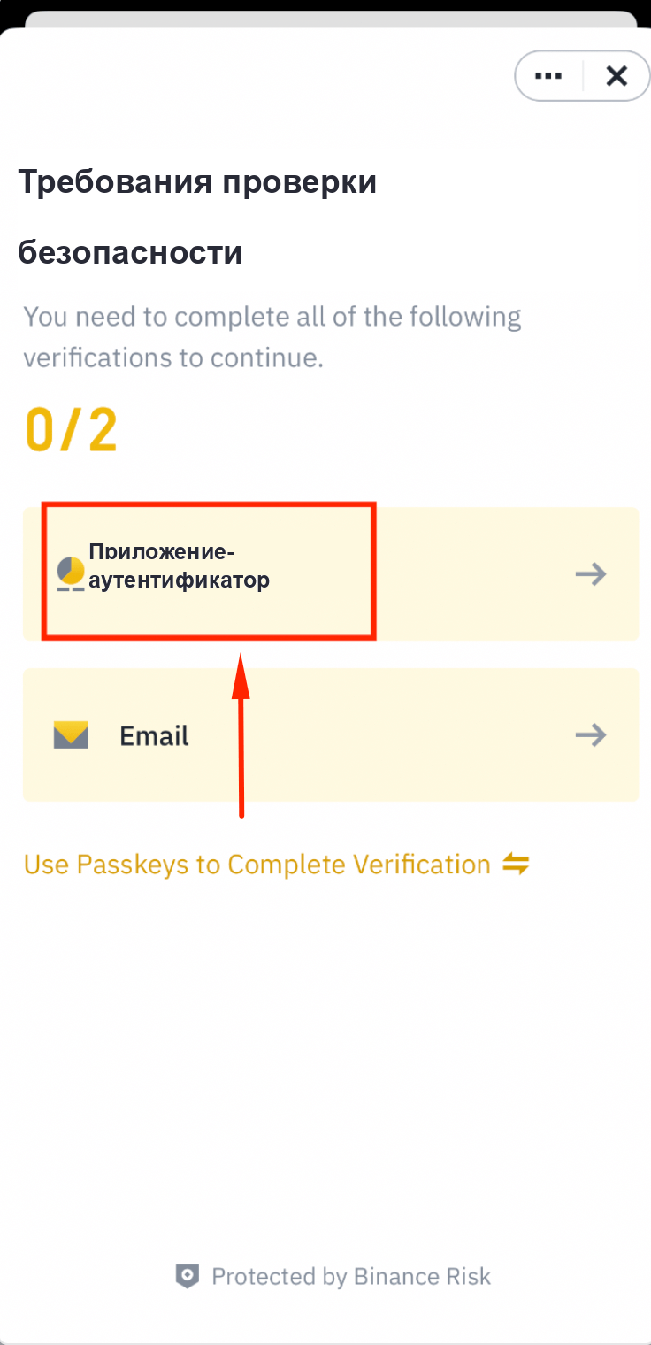 Подтверждение создания API через аутентификатор